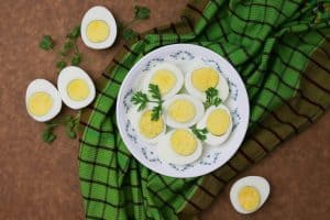 eggs, boiled eggs, halves